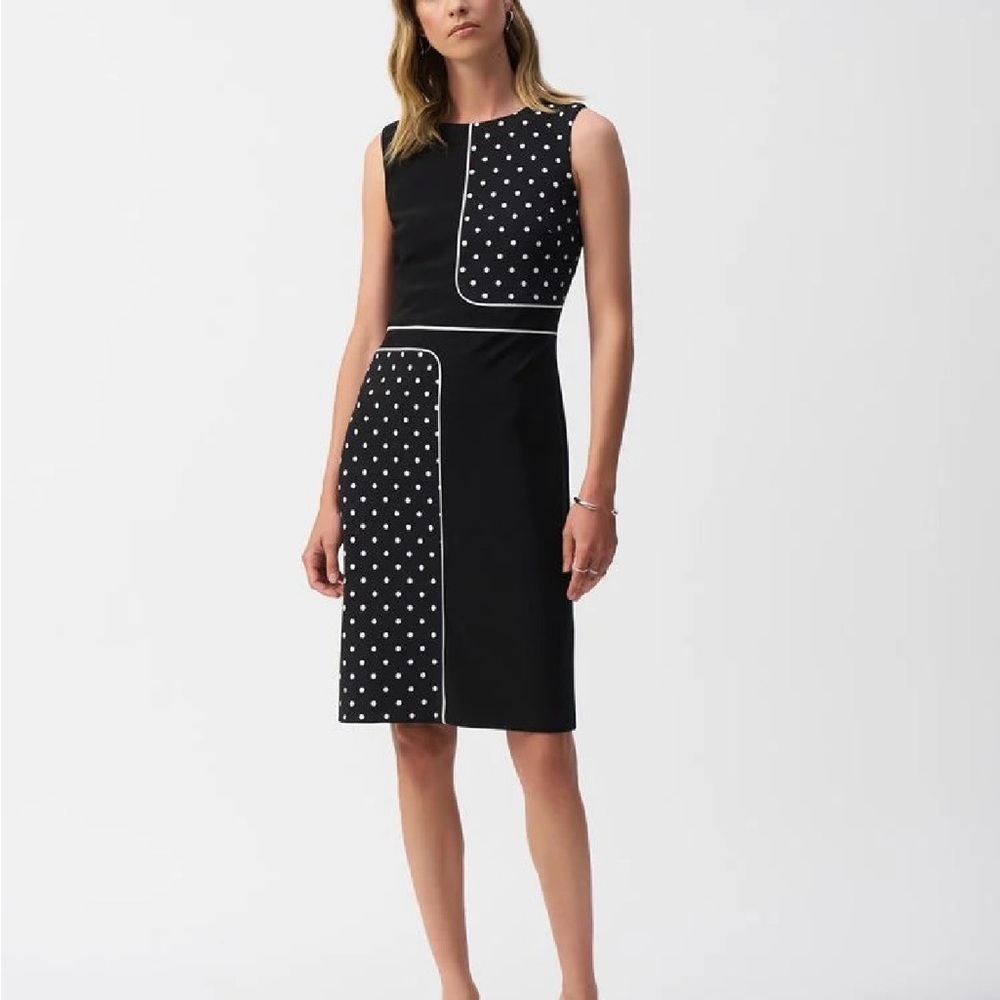 Joseph Ribkoff Black and White Polka Dot Top
